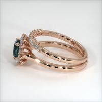 1.07 Ct. Greenish Blue Sapphire Ring, 18K Rose Gold 4