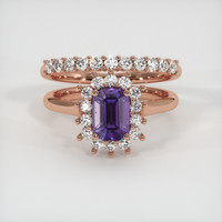 1.20 Ct. Purple Sapphire Ring, 18K Rose Gold 1