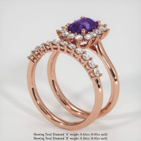 1.20 Ct. Purple Sapphire Ring, 18K Rose Gold 2