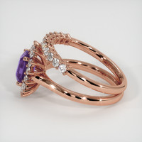 1.20 Ct. Purple Sapphire Ring, 18K Rose Gold 4