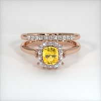 0.87 Ct. Yellow Sapphire Ring, 18K Rose Gold 1