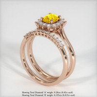 0.87 Ct. Yellow Sapphire Ring, 18K Rose Gold 2