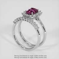 1.65 Ct. Purplish Pink Sapphire Ring, Silver 2