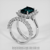 2.58 Ct. Bluish Green Sapphire Ring, 10K White Gold 2