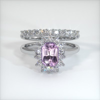 1.05 Ct. Pinkish Purple Sapphire Ring, 10K White Gold 1