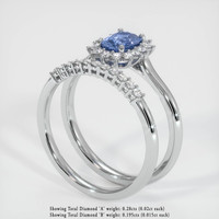 0.89 Ct. Blue Sapphire Ring, 14K White Gold 2