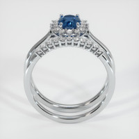 0.94 Ct. Greenish Blue Sapphire Ring, 14K White Gold 3