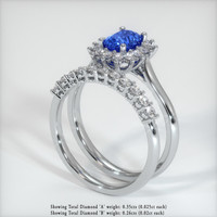 0.99 Ct. Blue Sapphire Ring, 14K White Gold 2