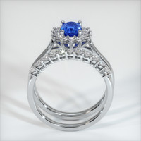 0.99 Ct. Blue Sapphire Ring, 14K White Gold 3