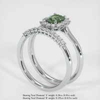 0.77 Ct. Yellowish Green Sapphire Ring, 14K White Gold 2