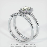 0.84 Ct. Green Sapphire Ring, 14K White Gold 2