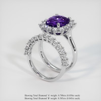 4.07 Ct. Color Change Sapphire Ring, 14K White Gold 2