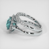 4.60 Ct. Bluish Green Sapphire Ring, 14K White Gold 4