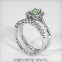 0.97 Ct. Bluish Green Sapphire Ring, 14K White Gold 2