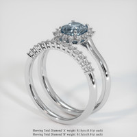 0.86 Ct. Sapphire Ring, 14K White Gold 2