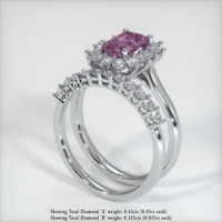 1.05 Ct. Pinkish Purple Sapphire Ring, 14K White Gold 2