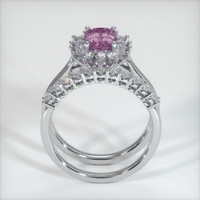 1.05 Ct. Pinkish Purple Sapphire Ring, 14K White Gold 3