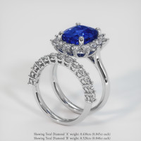 3.66 Ct. Blue Sapphire Ring, 18K White Gold 2