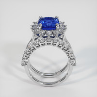 3.66 Ct. Blue Sapphire Ring, 18K White Gold 3
