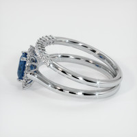 0.94 Ct. Greenish Blue Sapphire Ring, 18K White Gold 4