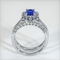0.84 Ct. Blue Sapphire Ring, 18K White Gold 3