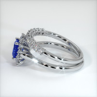 0.84 Ct. Blue Sapphire Ring, 18K White Gold 4