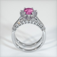 0.86 Ct. Pink Sapphire Ring, 18K White Gold 3