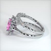 0.86 Ct. Pink Sapphire Ring, 18K White Gold 4