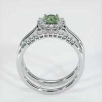 0.77 Ct. Yellowish Green Sapphire Ring, 18K White Gold 3