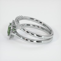 0.77 Ct. Yellowish Green Sapphire Ring, 18K White Gold 4
