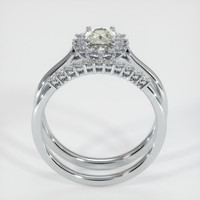 0.84 Ct. Green Sapphire Ring, 18K White Gold 3