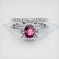 1.16 Ct. Sapphire Ring, 18K White Gold 1