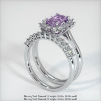1.04 Ct. Pinkish Purple Sapphire Ring, 18K White Gold 2