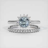 0.86 Ct. Sapphire Ring, 18K White Gold 1