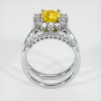 3.05 Ct. Yellow Sapphire Ring, 18K White Gold 3