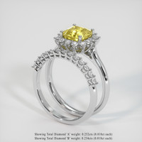 1.75 Ct. Yellow Sapphire Ring, 18K White Gold 2