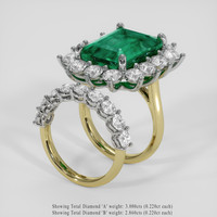 11.15 Ct. Emerald Ring, 18K White & Yellow 2