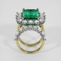 11.15 Ct. Emerald Ring, 18K White & Yellow 3