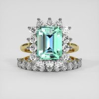 3.42 Ct. Emerald Ring, 18K White & Yellow 1