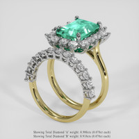 3.42 Ct. Emerald Ring, 18K White & Yellow 2