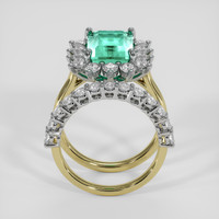 3.42 Ct. Emerald Ring, 18K White & Yellow 3