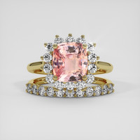 3.00 Ct. Padparadscha Sapphire Ring, 10K Yellow Gold 1