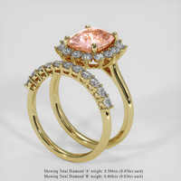 3.00 Ct. Padparadscha Sapphire Ring, 14K Yellow Gold 2