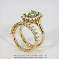 1.66 Ct. Yellowish Green Sapphire Ring, 14K Yellow Gold 2