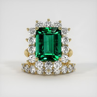 11.15 Ct. Emerald Ring, 18K Yellow Gold 1
