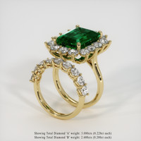 11.15 Ct. Emerald Ring, 18K Yellow Gold 2