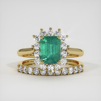 1.53 Ct. Emerald Ring, 18K Yellow Gold 1