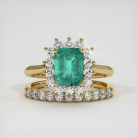 1.47 Ct. Emerald Ring, 18K Yellow Gold 1