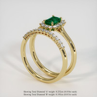 0.46 Ct. Emerald Ring, 18K Yellow Gold 2