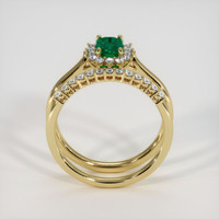 0.46 Ct. Emerald Ring, 18K Yellow Gold 3